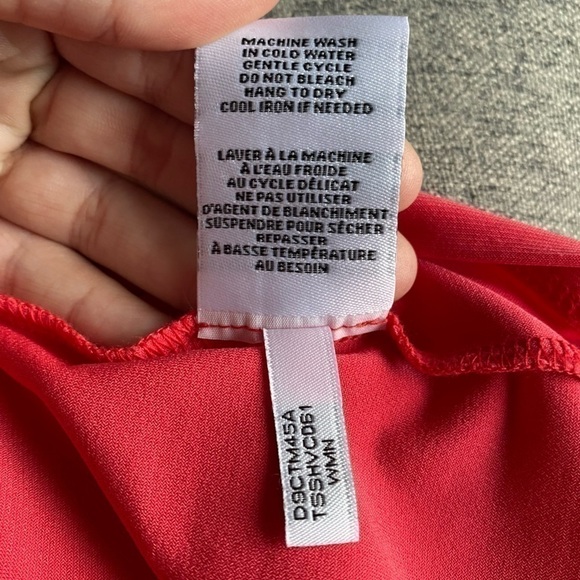 TOMMY Hilfiger Front Knot Work Solid Tank in Raspberry Coral Pink • sz S Small - Picture 7 of 7